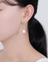 Golden Glow Oval Drop Earrings with Sterling Silver & Pearl
